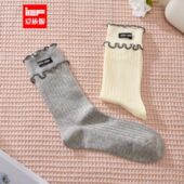 新款 IEF 爱依服堆堆袜2025秋季 韩系甜美木耳边设计百搭长袜
