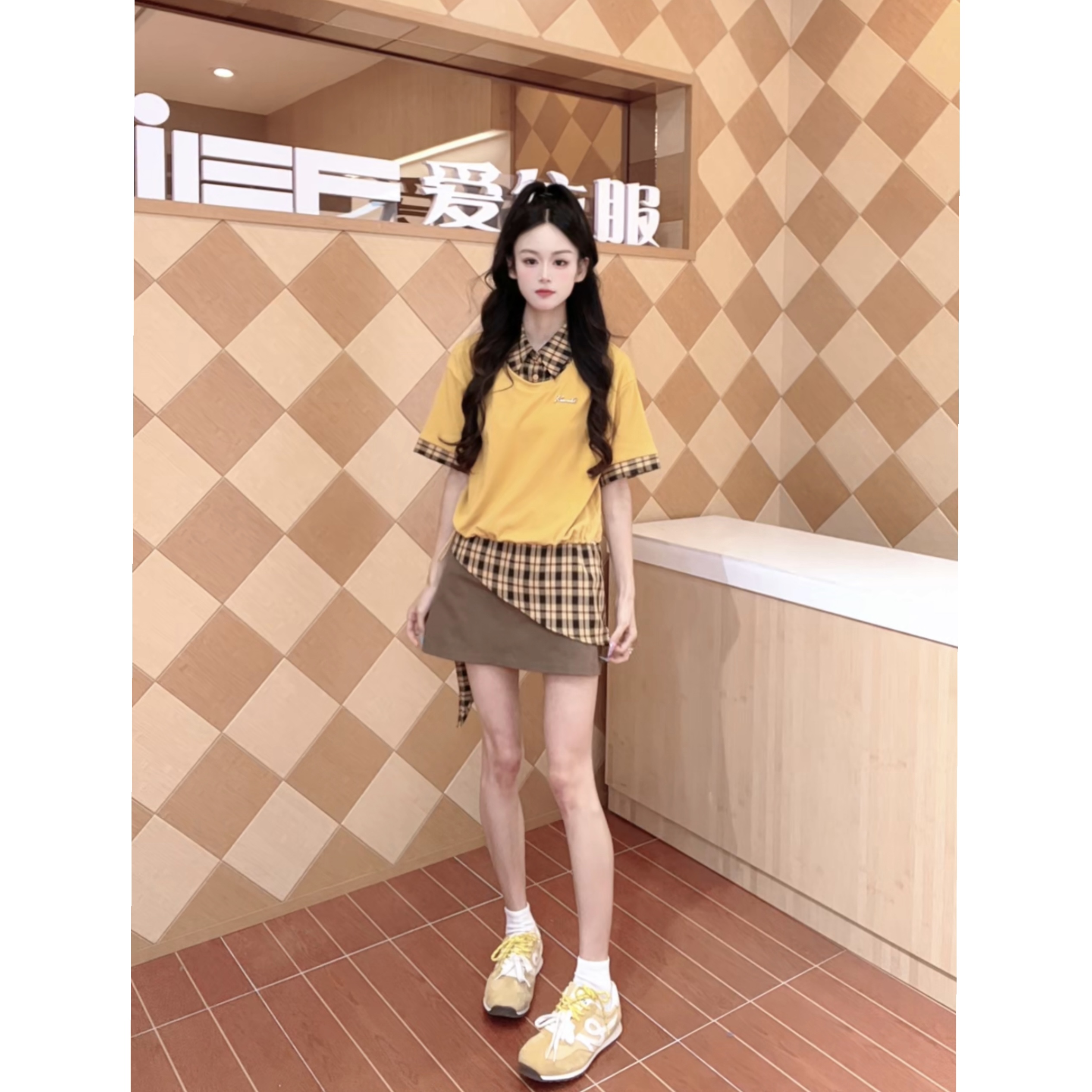 IEF/爱依服夏季辣妹时尚吸睛针织上下套裙DZ45259