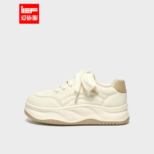 爱依服时尚 休闲通勤百搭低帮厚底小白鞋 女鞋 韩版 2025秋冬新款 IEF