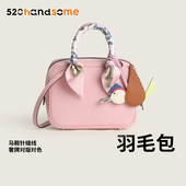 纯手工缝制进口轻奢欧美风 MINI 28羽毛球包单肩手提包真皮女包