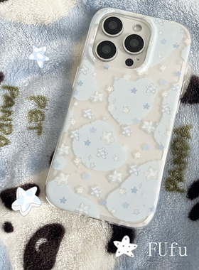 蓝色星星原创手机壳【福禄士多】IMD双层磨砂适用于iPhone16pm15p