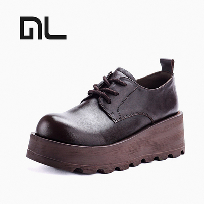 头层牛皮英伦小皮鞋女真皮复古单鞋2025新款厚底乐福鞋软底不累脚