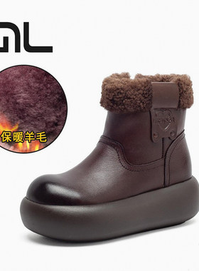羊羔毛加绒加厚女靴雪地靴