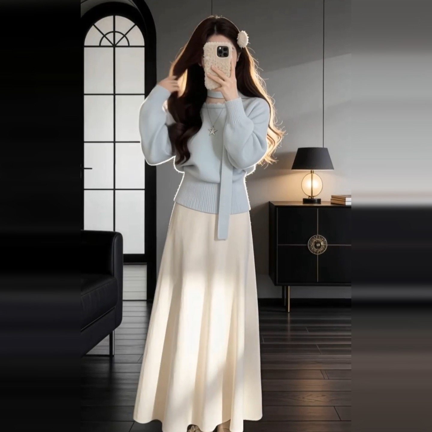 2026新款巨好看针织连衣裙子女秋冬季富家小香风穿搭一整套装长裙