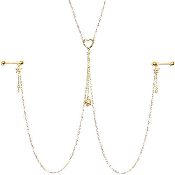 川月穿刺乳环乳钉乳夹穿孔性感欧美情趣私密太阳装饰胸钉