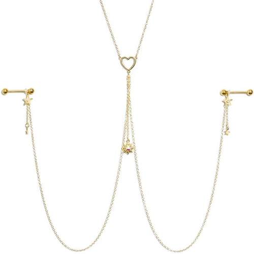 穿刺欧美性感情趣乳钉链川月