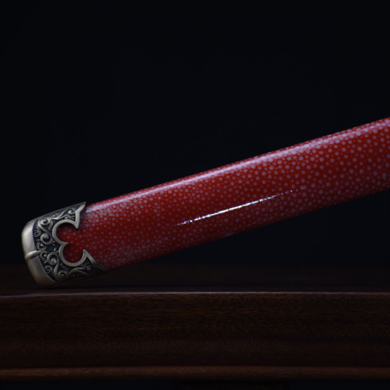 未开刃刀剑T10烧刃鱼皮宝剑手工锻打工艺品唐横刀防身刀具未开刃