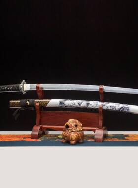 未开刃刀剑高锰钢手工锻打影视日本指挥刀冷兵器宝剑Katana未开刃