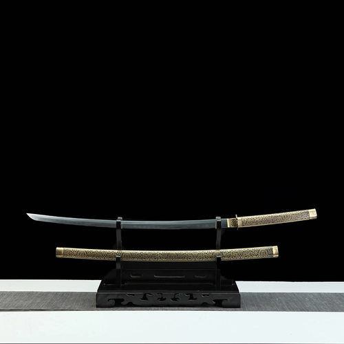 1721唐草纹武士刀日本刀花纹钢家居摆件未开刃防身冷兵器龙泉刀剑
