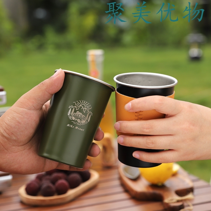 聚美优物HikeMount户外露营不锈钢便携杯子啤酒喝茶350ML咖啡水杯-封面