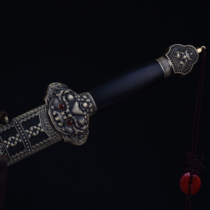 未开刃刀剑工艺收藏品纯铜包边春秋永乐剑一体八面传统宝剑未开刃