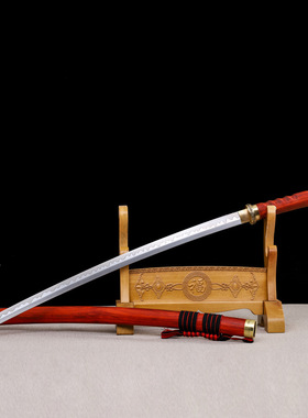 未开刃刀剑高锰钢红木传统宝剑收藏一体日式冷兵器防身长剑未开刃