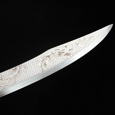 未开刃刀剑高锰钢手工锻打龙虎牛尾刀单手唐横战刀一体宝剑未开刃