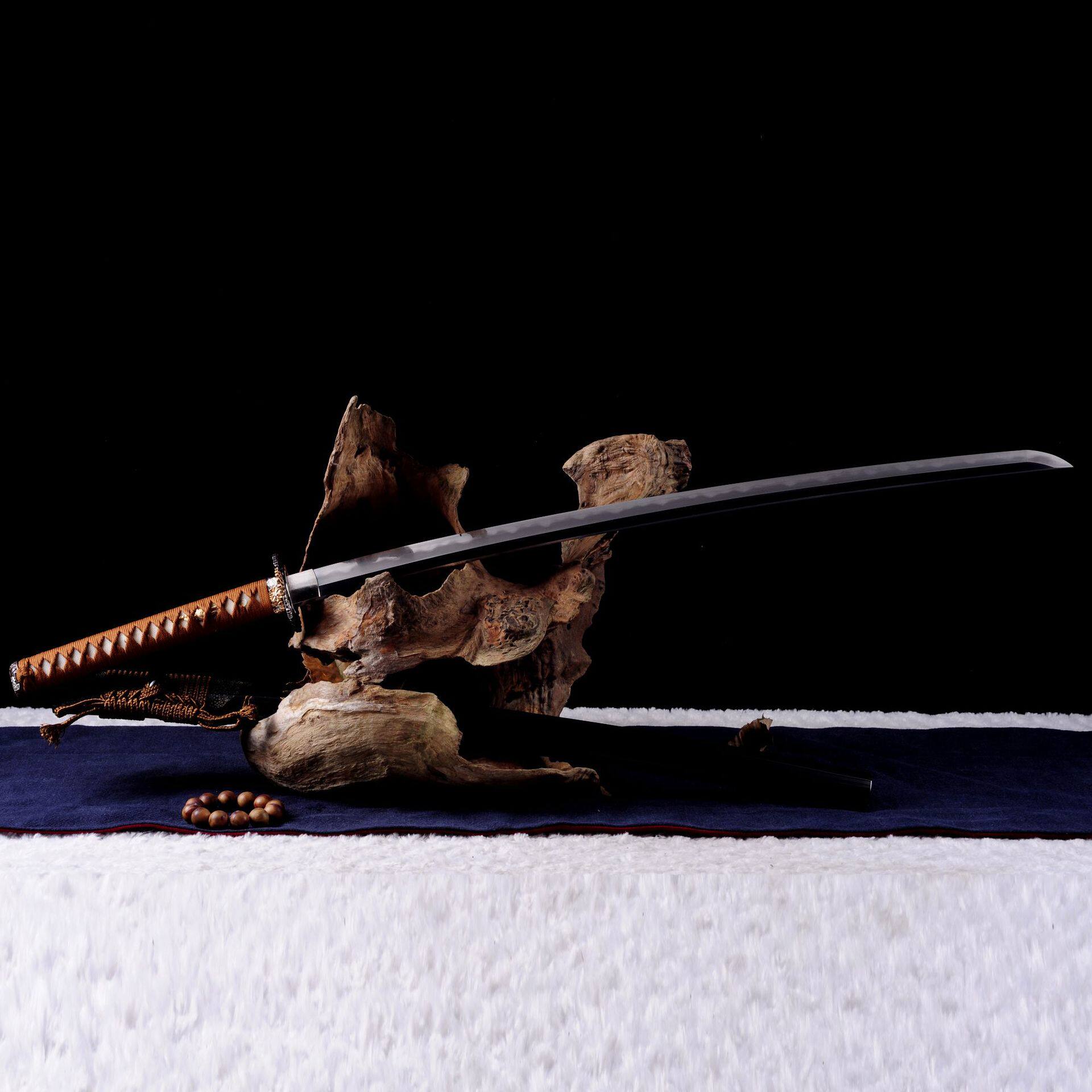 未开刃刀剑三枚合夹钢日式刀具影视武术硬剑防身兵器工艺品未开刃