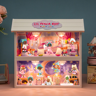 适用泡泡玛特Lil Peach Riot小小叛桃彻夜狂欢系列手办盲盒展示盒