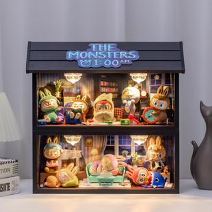 适用泡泡玛特拉布布THE LABUBU凌晨一点系列盲盒展示盒 MONSTERS