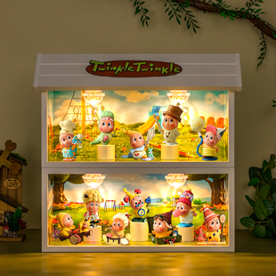 适用泡泡玛特星星人123系列三代手办周边盲盒主题场景展示盒潮玩