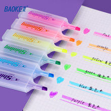 宝克MP4910荧光笔糖果色6色套装大容量标记笔学生用划重点醒目笔
