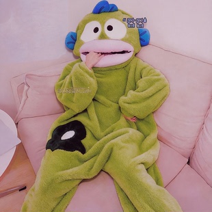 女童小丑鱼儿童睡衣连体珊瑚绒家居服可爱亲子装 秋冬睡袍男情侣装