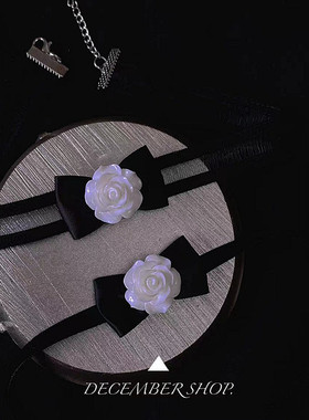 新款日韩法式白色项圈女蝴蝶结