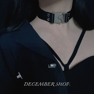 手作暗黑金属风帅酷项链插扣款 项圈女颈带原宿锁骨链颈链脖潮新款