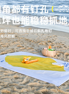 印刷微瑕清仓便携折叠野餐垫户外防潮垫自带收纳口袋轻便沙滩垫