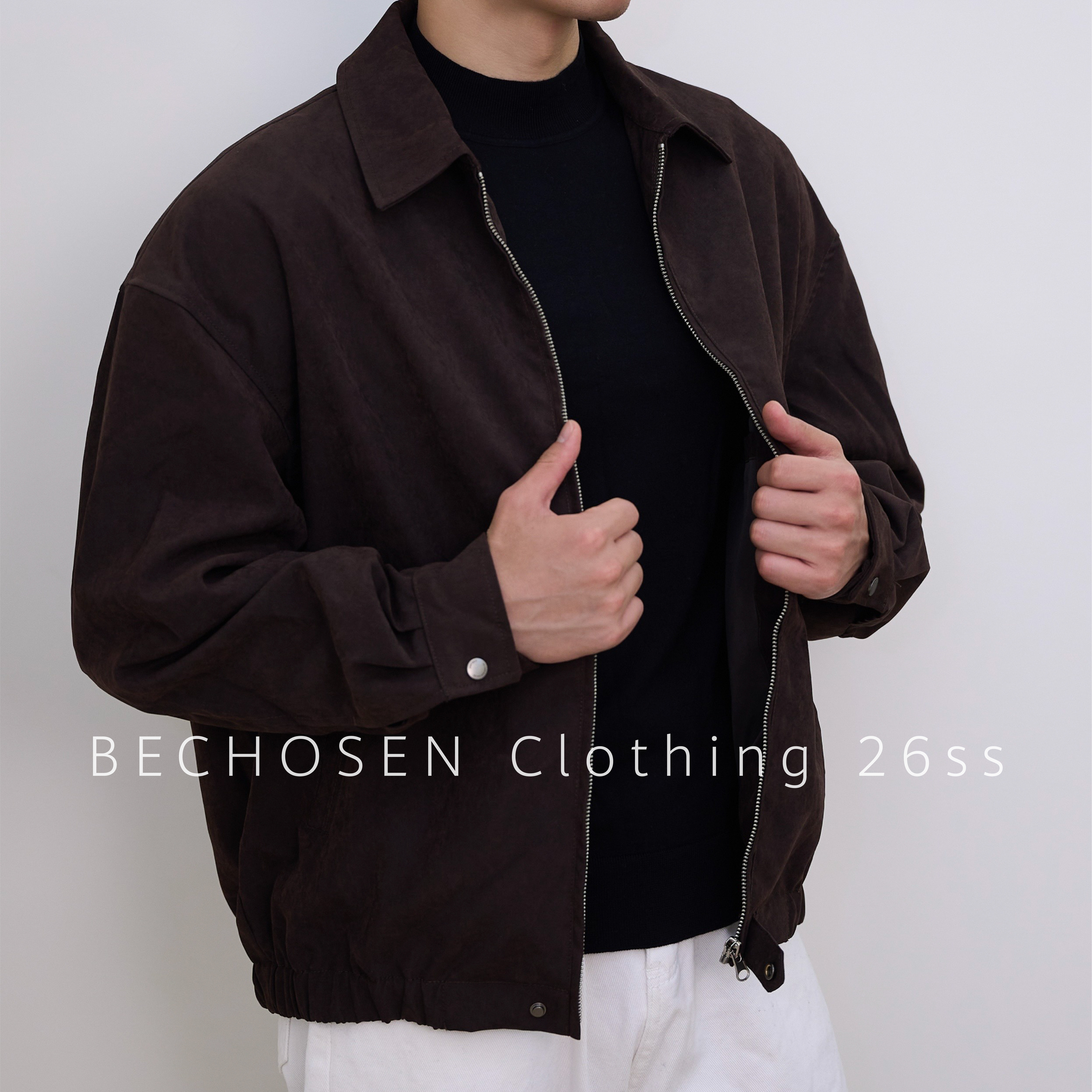 BECHOSEN 仿麂皮正肩复夹克