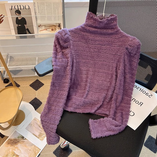 女装大牌外贸出口孤品样衣半高领蕾丝打底衫内搭上衣