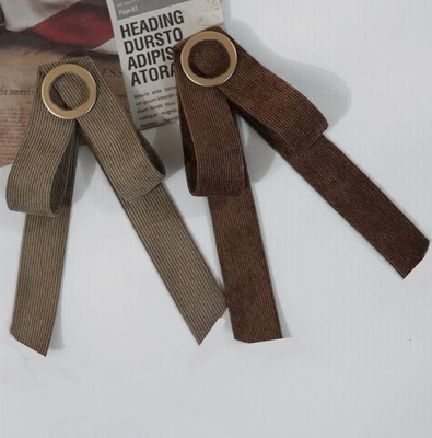 时尚圆圈灯芯绒蝴蝶结领结连衣裙领子装饰植绒领花衬衫配饰别针女