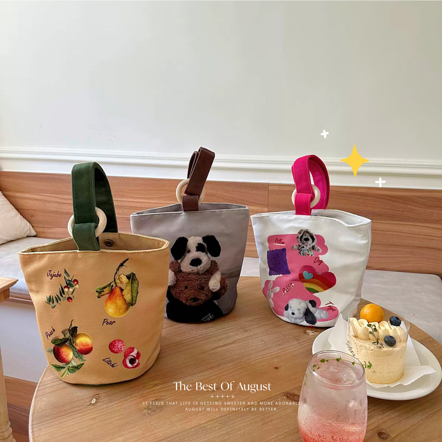 手拎便当包拾花布语小众个性