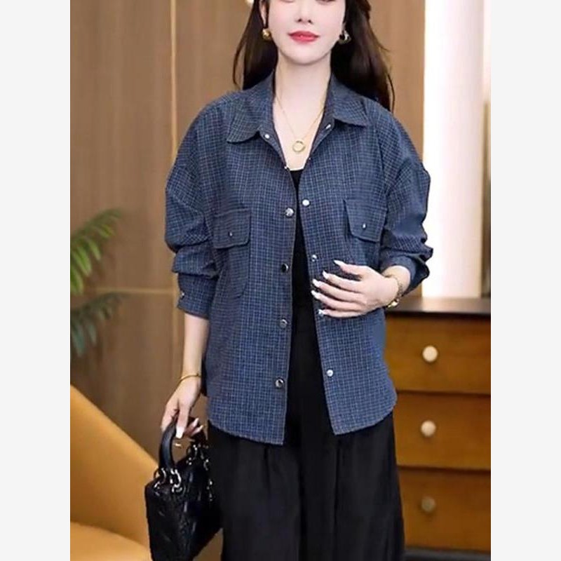 秋季时尚减龄长袖上衣开衫爆款衬衣2025新款女装衬衫洋气小衫外套