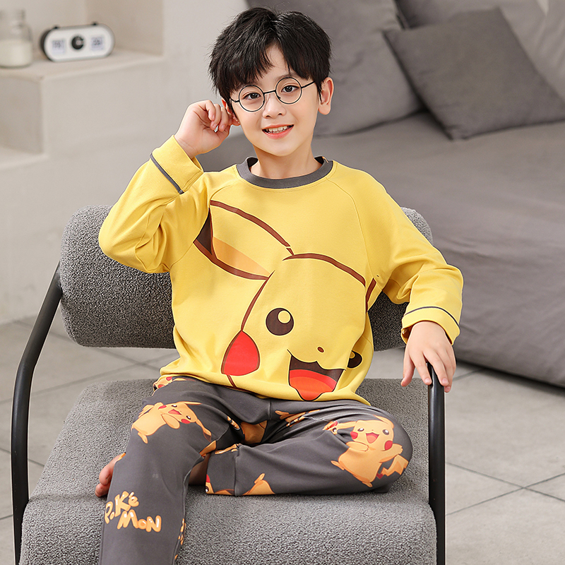 春秋季儿童睡衣纯棉卡通长袖套装