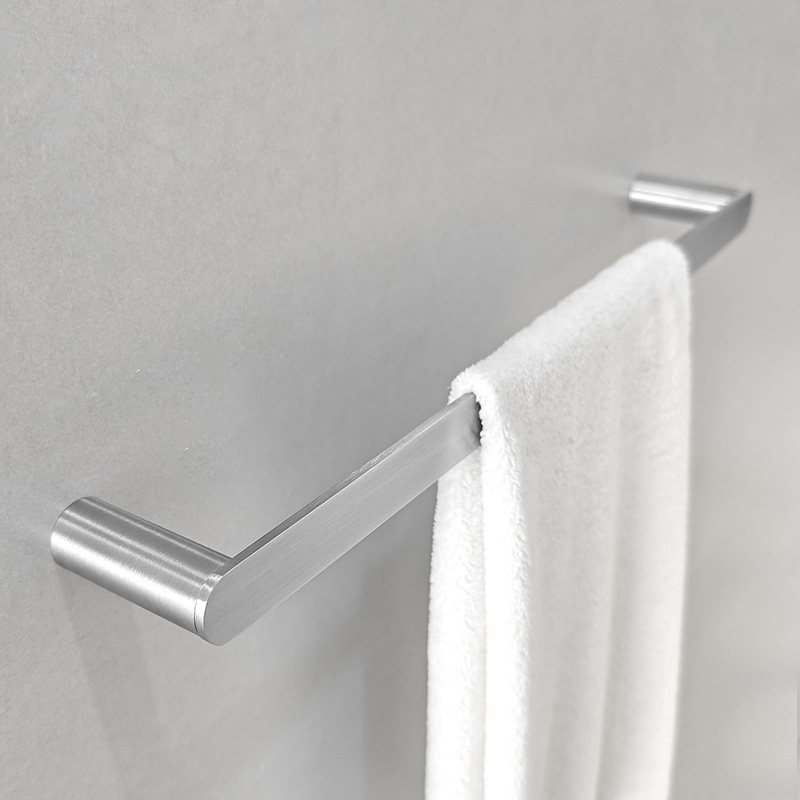德国SEVENR卫生间毛巾架免打孔 高端加厚浴室毛巾杆单杆304不锈钢