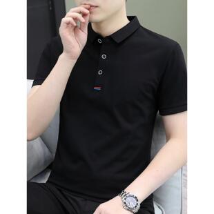 纯色翻领短袖POLO男衫夏季百搭休闲纯棉上衣修身打底衫男t恤