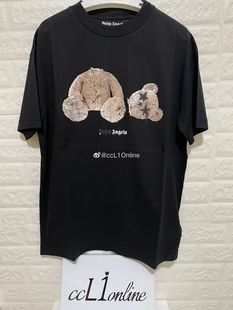 【ccL1】Palm Angels 星星断头熊logo印花泰迪熊黑色短袖Tee