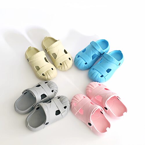 越南天然橡胶男女儿童包头洞洞鞋