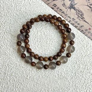 新中式 半城山水串珠手链双层叠戴古风复古百搭手串