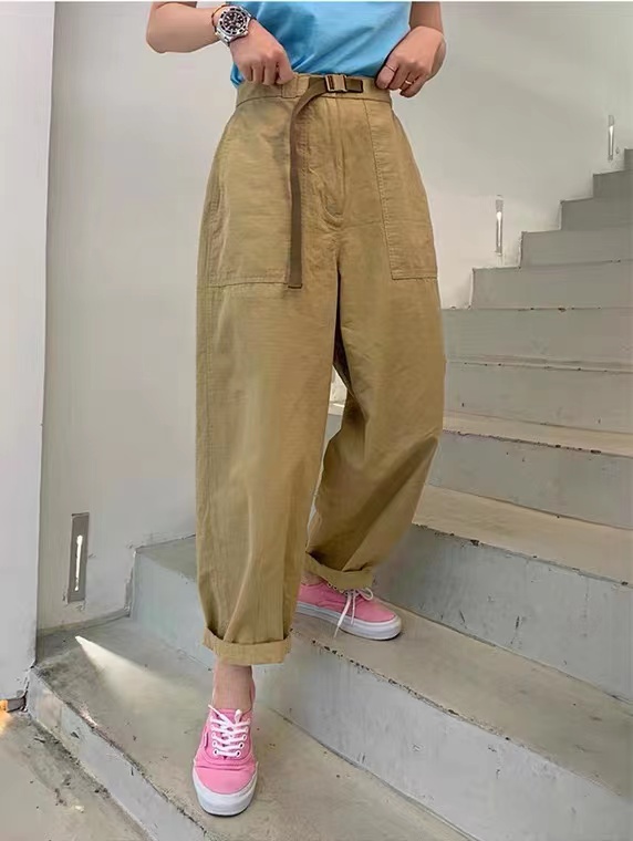 胯大腿粗微胖妹妹宽松工装裤