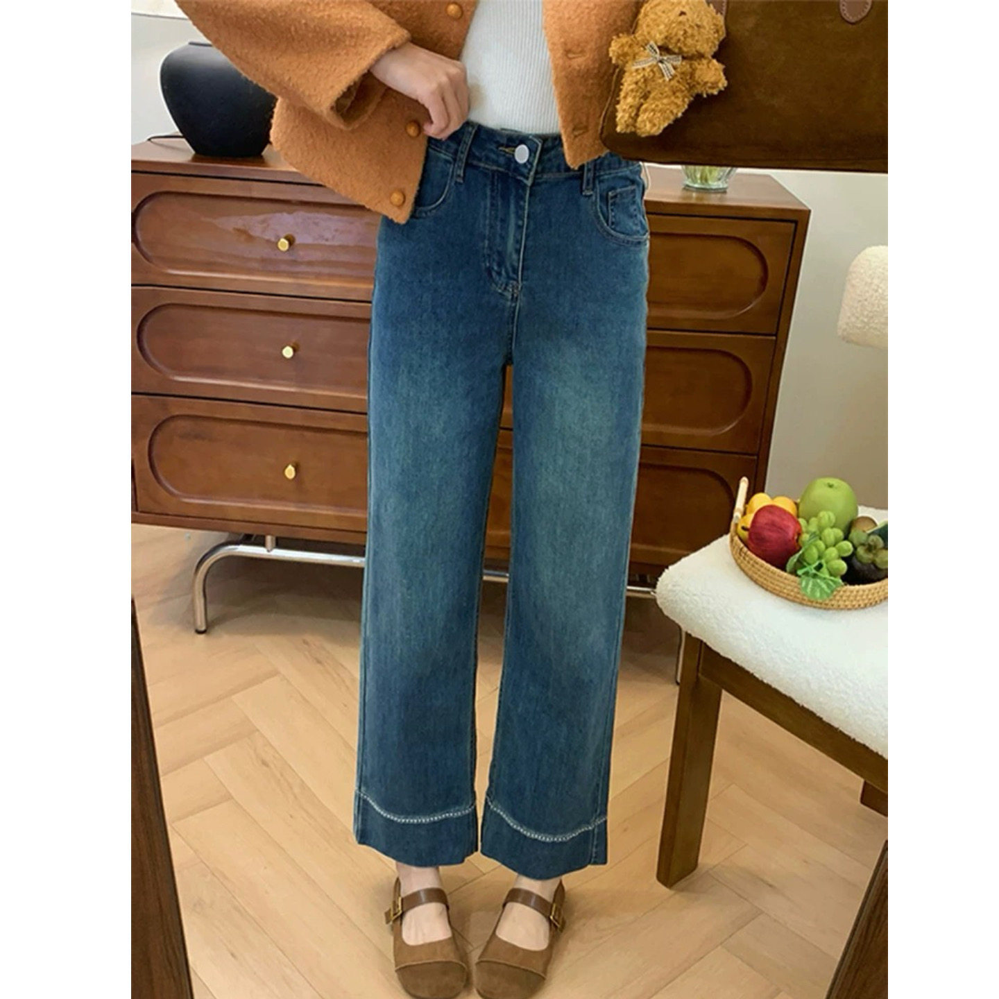 大碗plus定制大码女装微胖mm复古直筒牛仔秋季宽松显瘦遮挎九分裤,女装/女士精品,大码裤装,淘宝优惠券,粉丝福利购,淘宝优惠卷