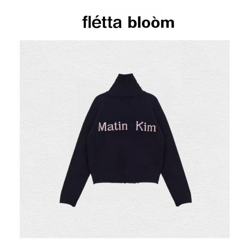 【现货】fletta bloom韩国小众Matinkim高领拉链针织拉链开衫毛衣