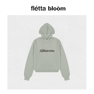 【现货】fletta bloom韩国urbansophistication刺绣连帽毛衣针织