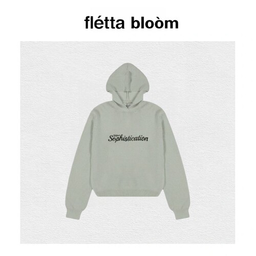 【现货】fletta bloom韩国urbansophistication刺绣连帽毛衣针织