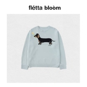 bloom韩国可爱腊肠狗提花圆领针织衫 fletta 毛衣上衣 现货