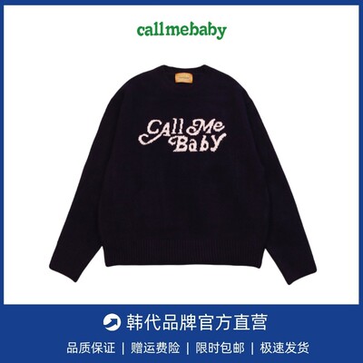 【现货】callmebaby韩国小众字母刺绣圆领长袖针织衫2023春毛衣女