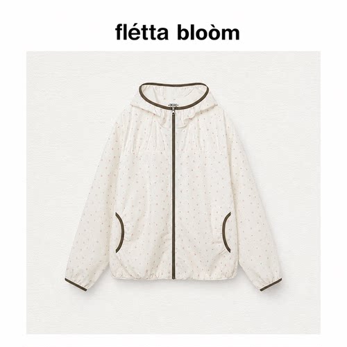 ●fletta bloom韩国aeae甜美轻薄碎花连帽防晒衣开衫夹克外套ins