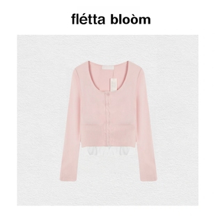 bloom韩国小众not your rose修身 开衫 fletta 拼接长袖 女 现货
