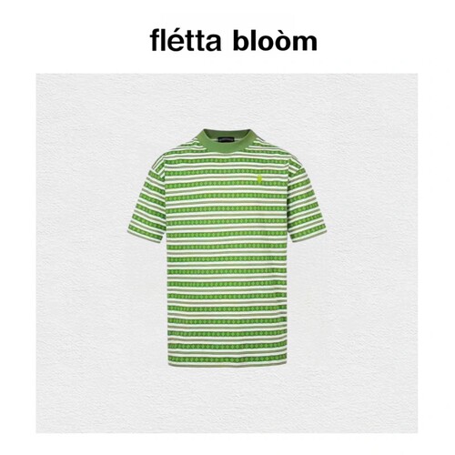 【现货】fletta bloom梵文满印条纹海魂衫日常休闲短袖T恤男女款