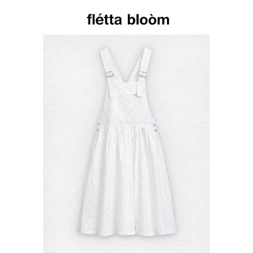 ●fletta bloom刺绣白色背带连衣裙女2026夏韩系ins休闲法式长裙