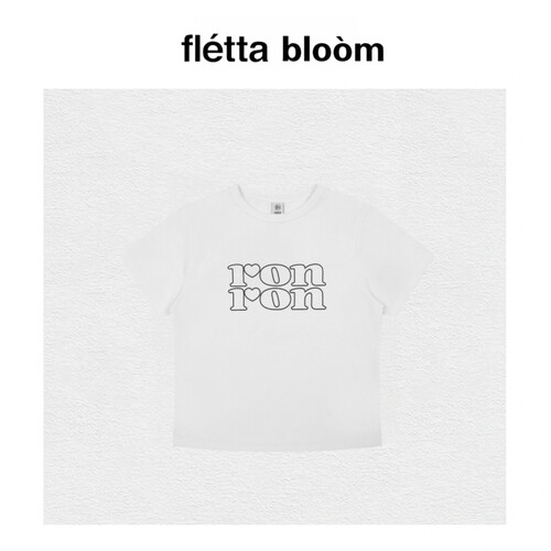 【现货】fletta bloom潮牌RON空心爱心字母印花短袖T恤超显身材女