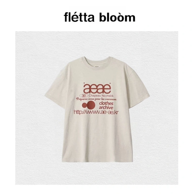 【现货】fletta bloom韩国aeae经典字母印花短袖T恤女宽松上衣潮